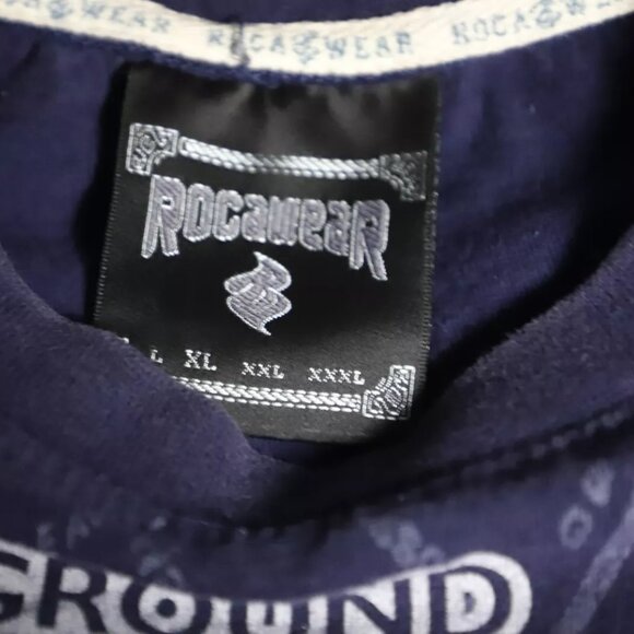 Vintage Rocawear T-Shirt Men XL Blue All Over NYC Map Underground Graphic Cotton - Picture 5 of 8